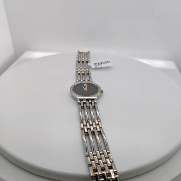 Designer Movado Esperanza Swiss Ladies 18K Gold Plated Stainless Steel Sapphire